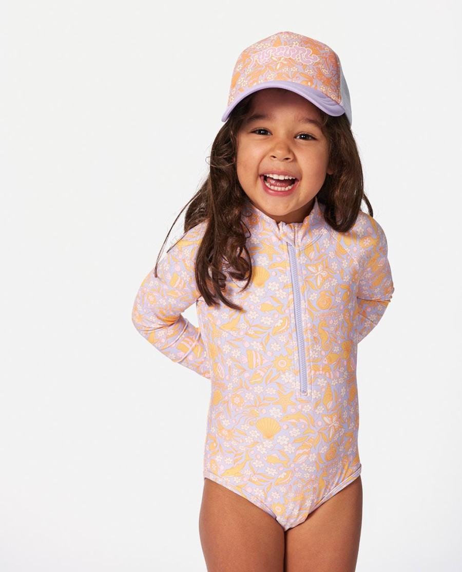 regenboogkleurig surfpak met lange mouwen - meisje 1-8 jaar