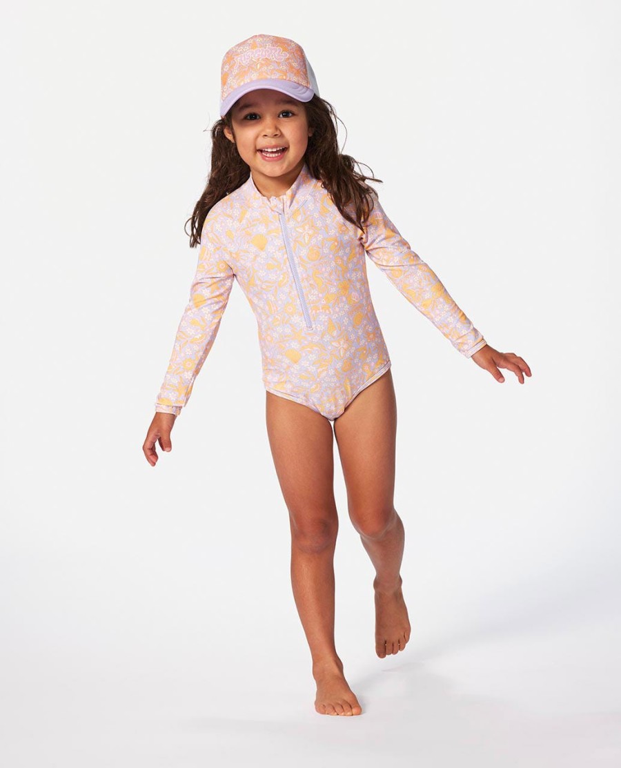 regenboogkleurig surfpak met lange mouwen - meisje 1-8 jaar