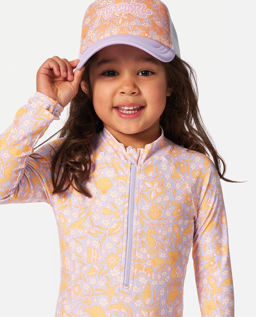 regenboogkleurig surfpak met lange mouwen - meisje 1-8 jaar