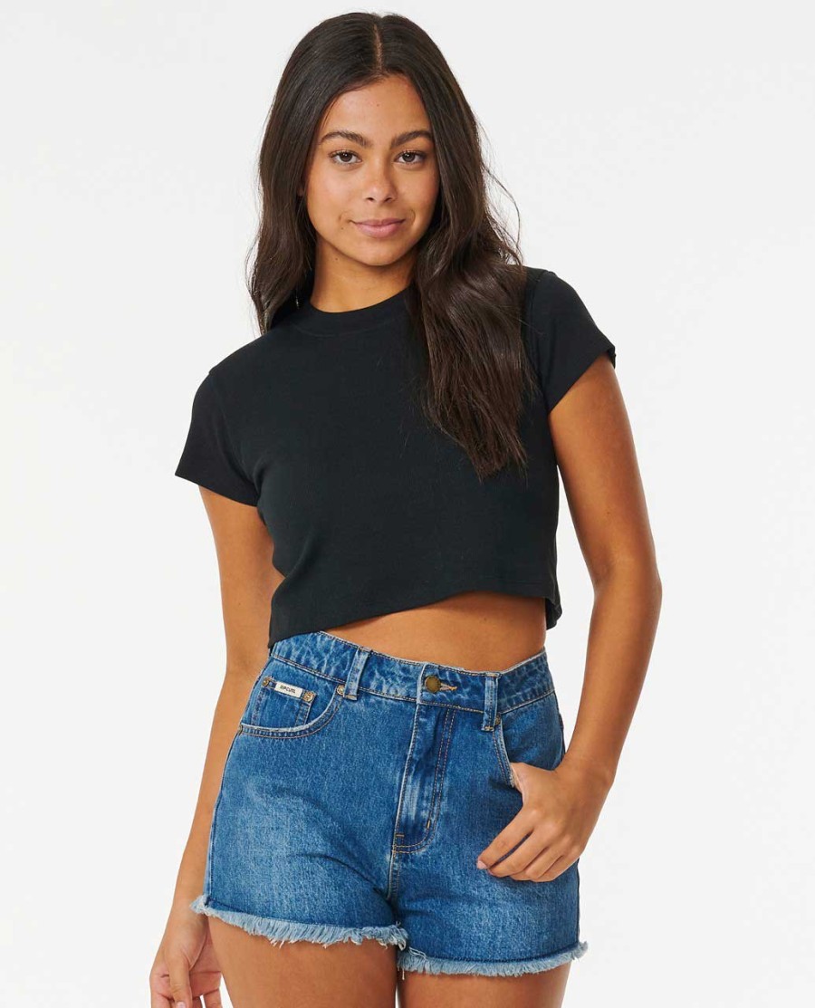 klassiek geribbeld t-shirt
