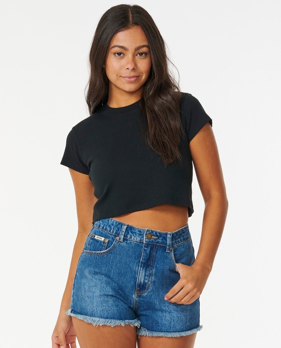 klassiek geribbeld t-shirt