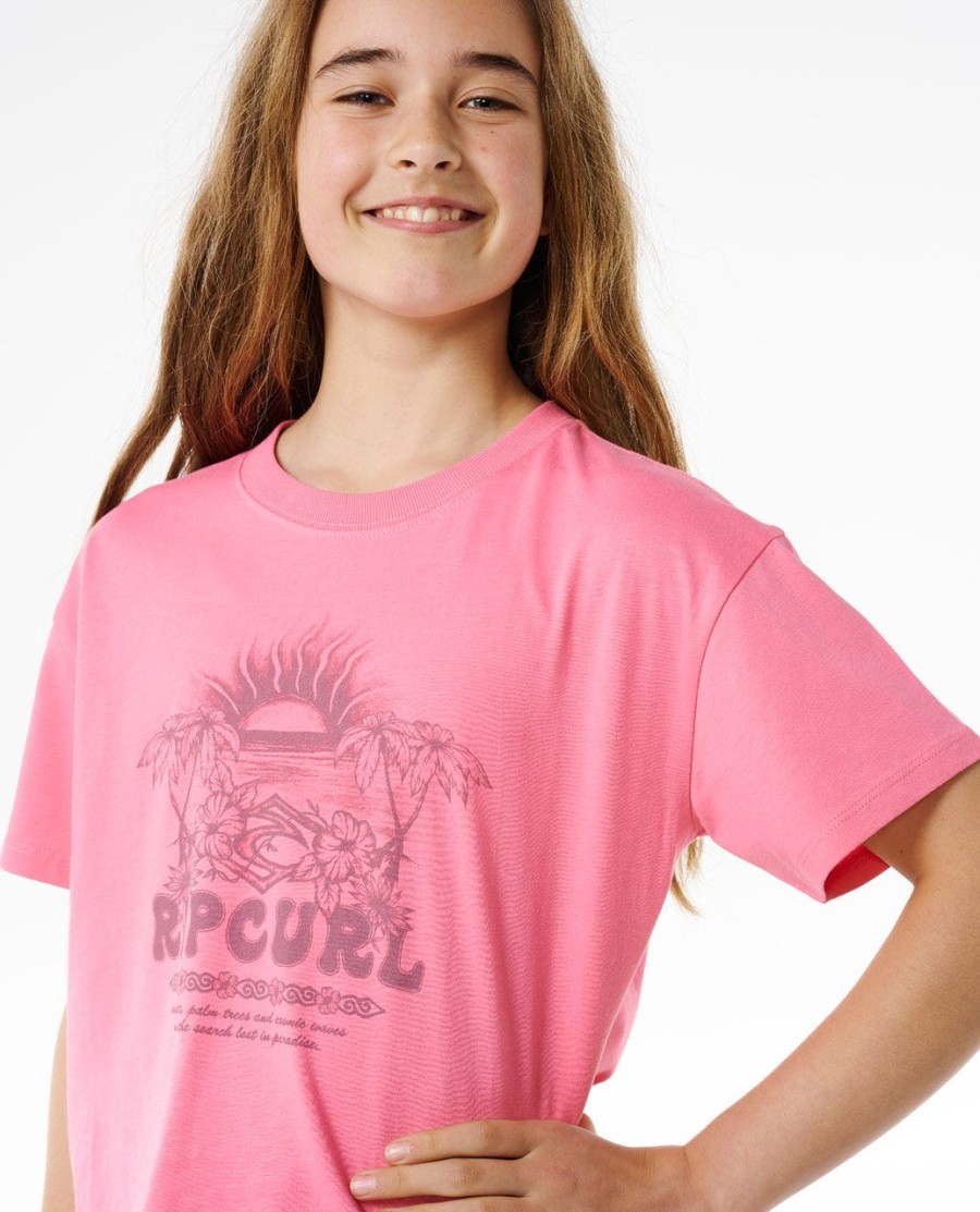hibiscus heat crop tee - meisjes 8-14 jaar