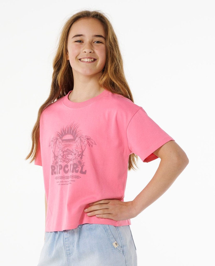 hibiscus heat crop tee - meisjes 8-14 jaar