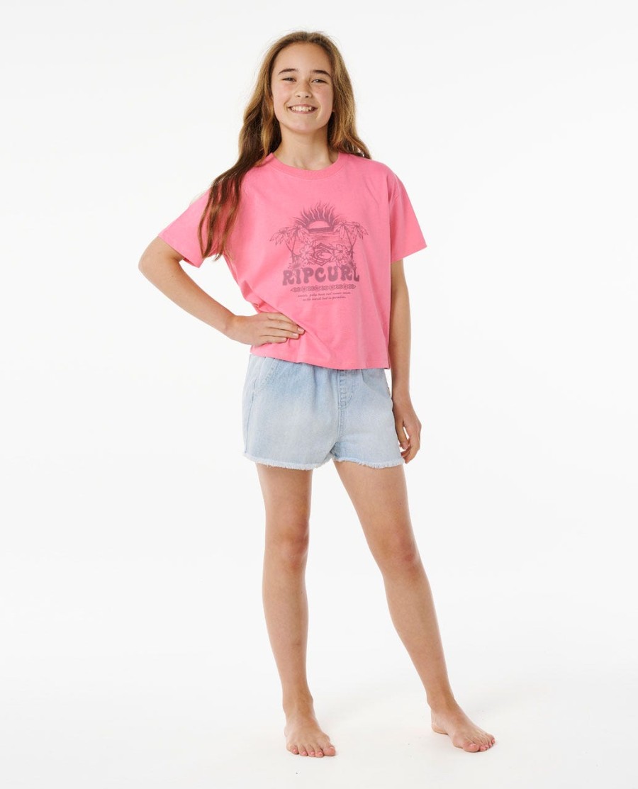 hibiscus heat crop tee - meisjes 8-14 jaar