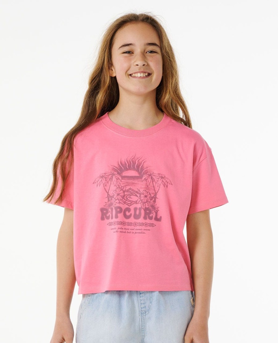 hibiscus heat crop tee - meisjes 8-14 jaar
