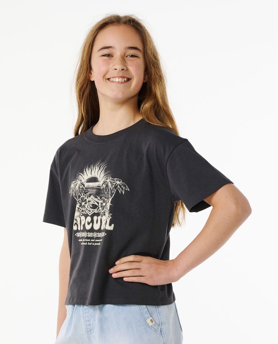 hibiscus heat crop tee - meisjes 8-14 jaar