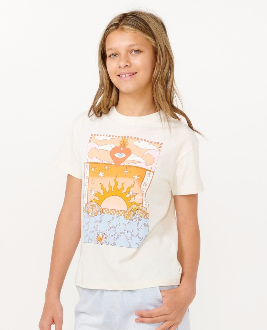 zomerzonnewende kunst t-shirt - meisjes 8-14 jaar
