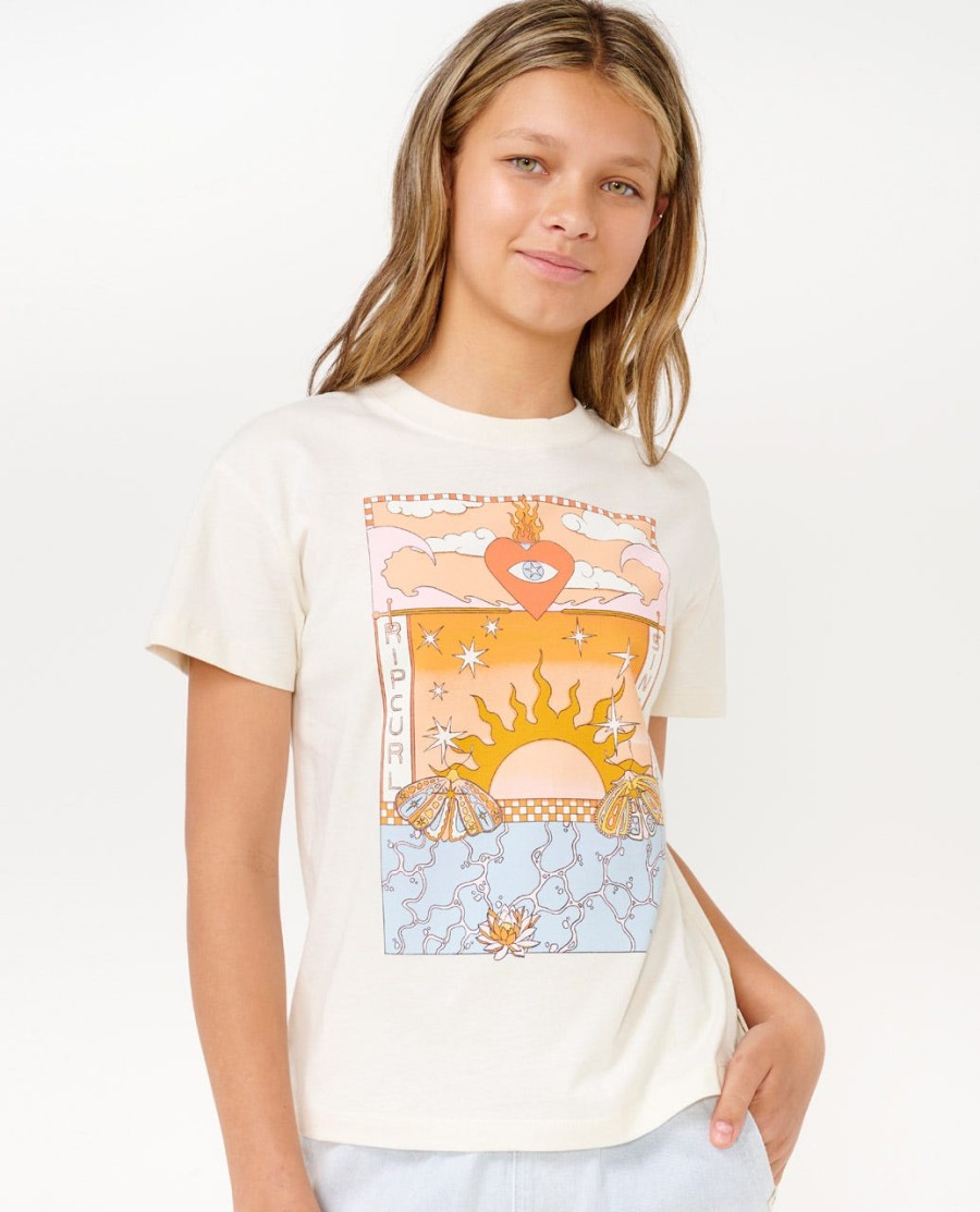 zomerzonnewende kunst t-shirt - meisjes 8-14 jaar