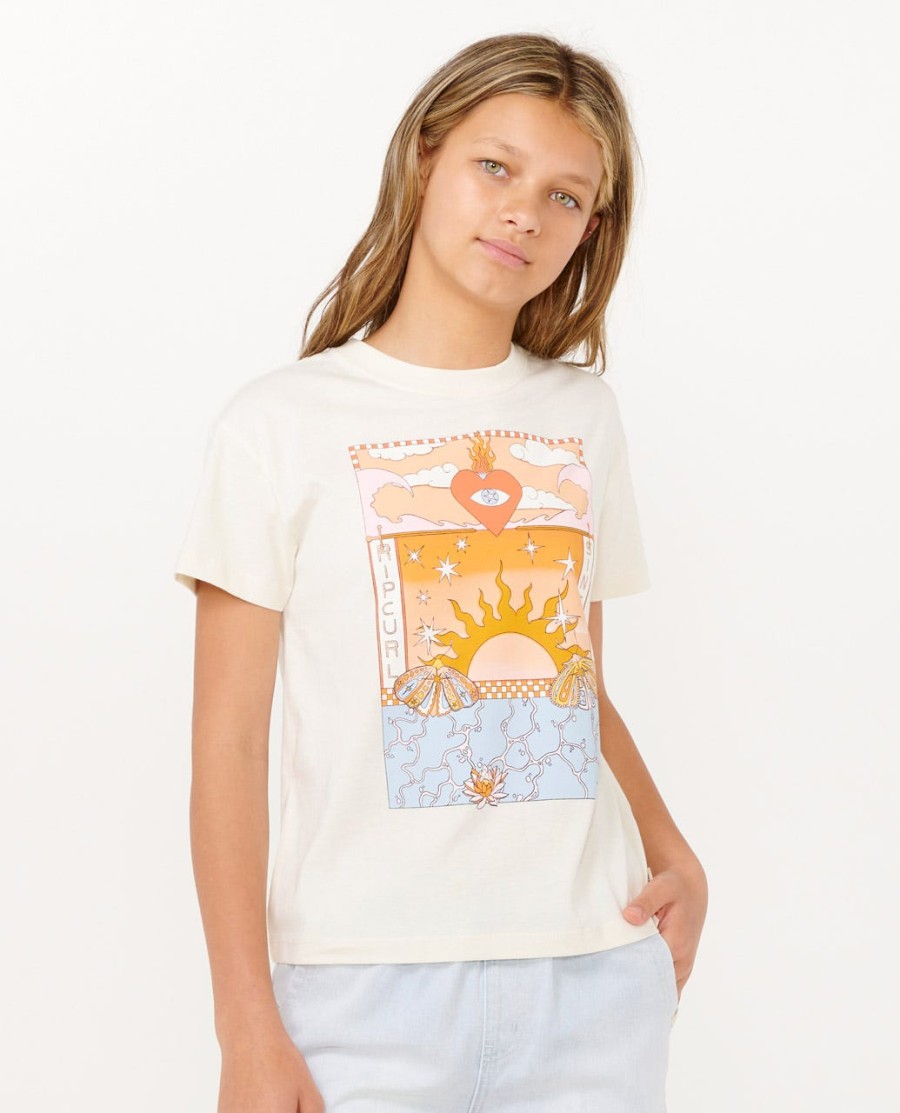 zomerzonnewende kunst t-shirt - meisjes 8-14 jaar